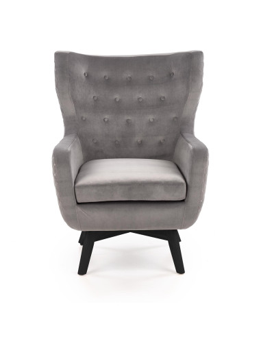 MARVEL Fotel Wypoczynkowy USZAK Popielaty Velvet - Odcienie Szarości