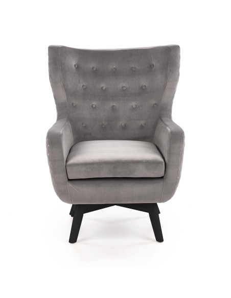 MARVEL Fotel Wypoczynkowy USZAK Popielaty Velvet - Odcienie Szarości