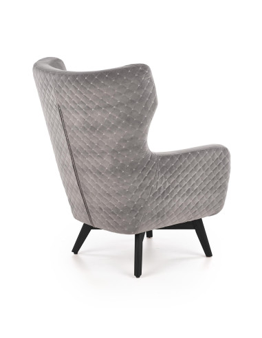 MARVEL Fotel Wypoczynkowy USZAK Popielaty Velvet - Odcienie Szarości