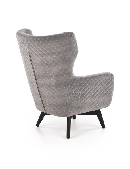 MARVEL Fotel Wypoczynkowy USZAK Popielaty Velvet - Odcienie Szarości