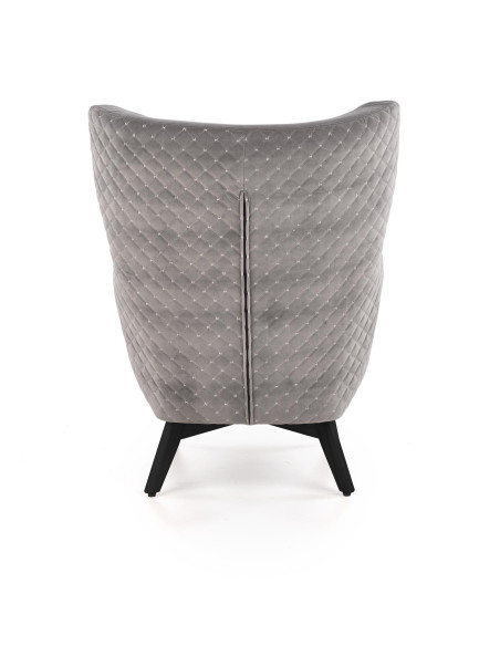 MARVEL Fotel Wypoczynkowy USZAK Popielaty Velvet - Odcienie Szarości