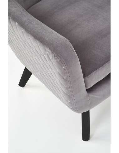 MARVEL Fotel Wypoczynkowy USZAK Popielaty Velvet - Odcienie Szarości