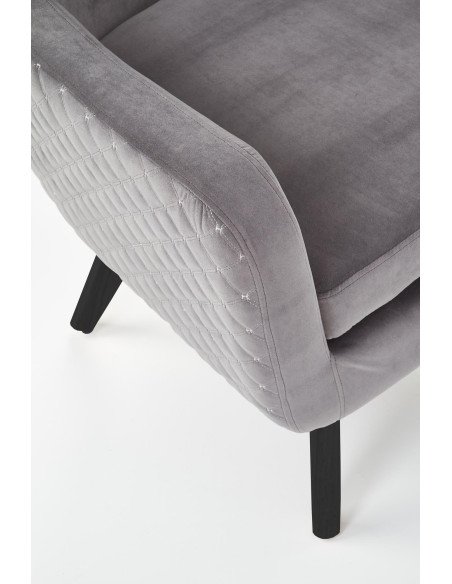 MARVEL Fotel Wypoczynkowy USZAK Popielaty Velvet - Odcienie Szarości