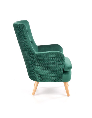 RAVEL Fotel Wypoczynkowy Zielony Velvet - Odpoczynek w Harmonii z Naturą