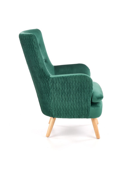 RAVEL Fotel Wypoczynkowy Zielony Velvet - Odpoczynek w Harmonii z Naturą