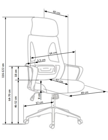 VALDEZ Fotel Biurowy Czarny z Regulowanym Zagłówkiem - Ergonomiczny