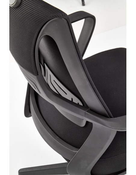 VALDEZ Fotel Biurowy Czarny z Regulowanym Zagłówkiem - Ergonomiczny