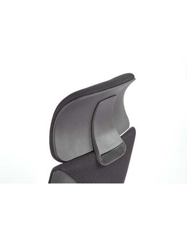 VALDEZ Fotel Biurowy Czarny z Regulowanym Zagłówkiem - Ergonomiczny