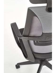 VALDEZ Fotel Biurowy Popiel/Czarny z Regulowanym Zagłówkiem - Ergonomiczny 2