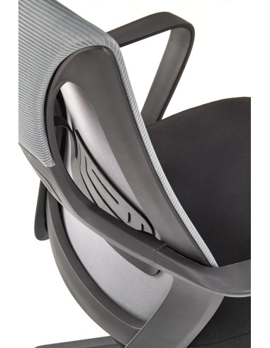 VALDEZ Fotel Biurowy Popiel/Czarny z Regulowanym Zagłówkiem - Ergonomiczny