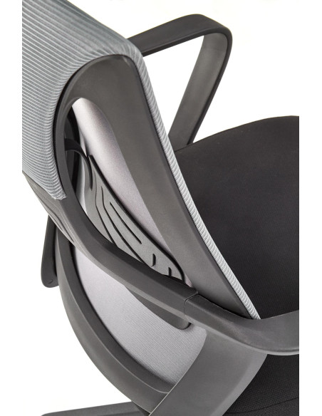 VALDEZ Fotel Biurowy Popiel/Czarny z Regulowanym Zagłówkiem - Ergonomiczny