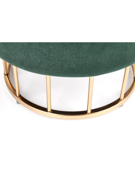 MINTY Pufa z Pojemnikiem Ciemnozielona VELVET / Złota Luksusowa Podstawa