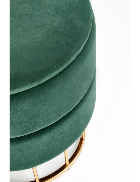 MINTY Pufa z Pojemnikiem Ciemnozielona VELVET / Złota Luksusowa Podstawa