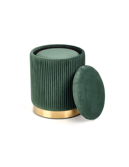 MONTY Zestaw 2 Puf Ciemnozielony VELVET/ Złota Podstawa Dodająca Szyku