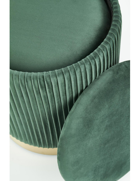 MONTY Zestaw 2 Puf Ciemnozielony VELVET/ Złota Podstawa Dodająca Szyku