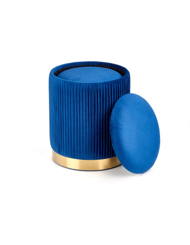 MONTY Zestaw 2 Puf Granatowy VELVET/ Złota Podstawa Dodająca Szyku