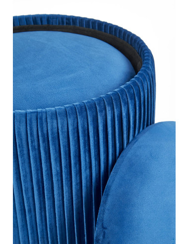 MONTY Zestaw 2 Puf Granatowy VELVET/ Złota Podstawa Dodająca Szyku