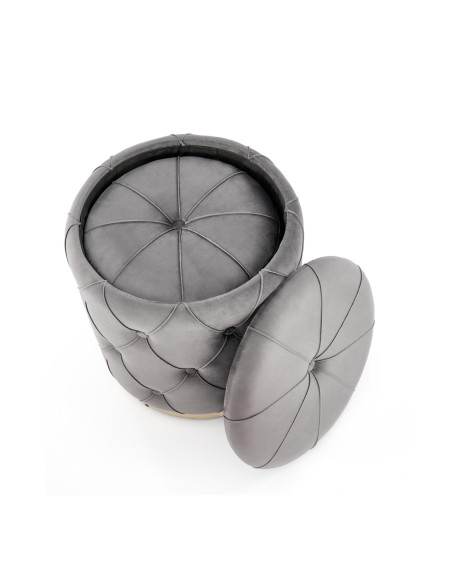 Zestaw 2 puf DAVE tkanina VELVET popiel / złoty