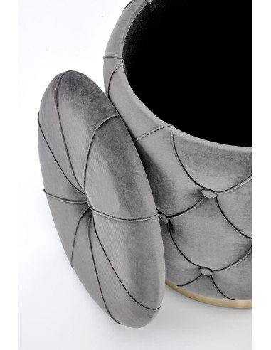 Zestaw 2 puf DAVE tkanina VELVET popiel / złoty