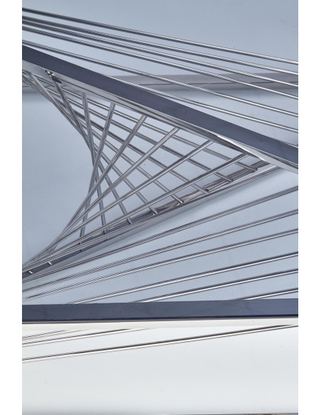 INFINITY Ława Glamour 120/60 cm Szkło Dymione/Stelaż Srebrny - Harmonia i Styl