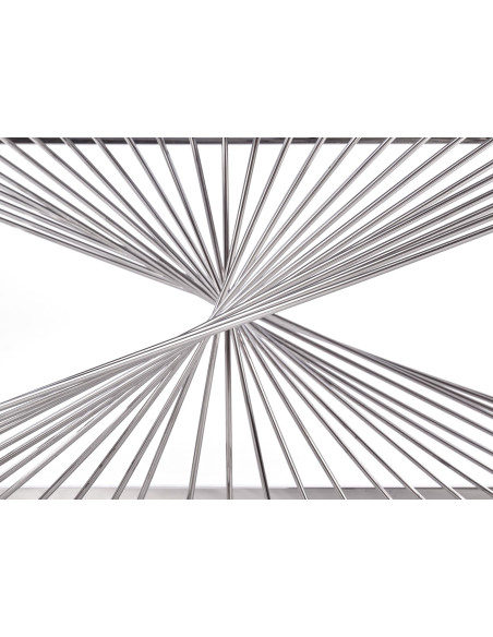 INFINITY Ława Glamour 120/60 cm Szkło Dymione/Stelaż Srebrny - Harmonia i Styl