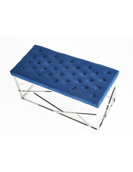 MILAGRO Ławka Siedzisko VELVET Granat/Srebrny - Elegancja i Komfort