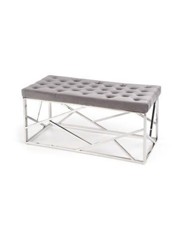 MILAGRO ławka, stelaż - srebrny, siedzisko - popielaty 