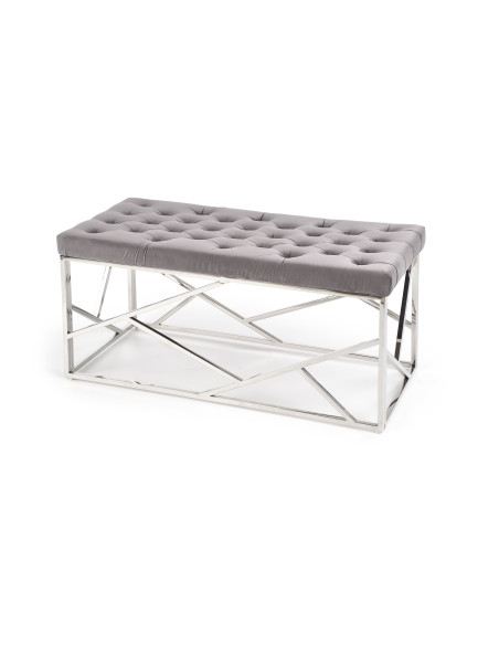 MILAGRO ławka, stelaż - srebrny, siedzisko - popielaty 