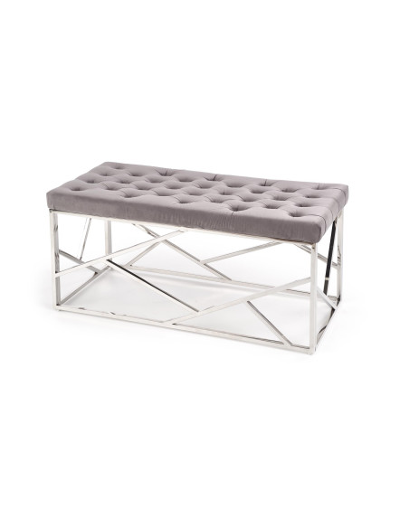 MILAGRO ławka, stelaż - srebrny, siedzisko - popielaty 