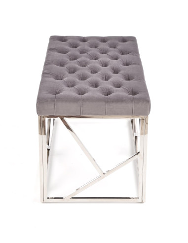 MILAGRO ławka, stelaż - srebrny, siedzisko - popielaty 