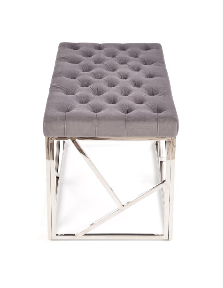 MILAGRO ławka, stelaż - srebrny, siedzisko - popielaty 