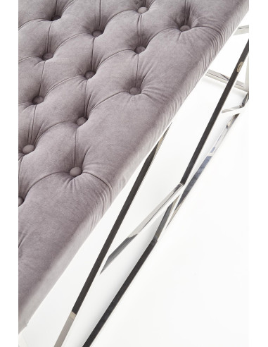 MILAGRO ławka, stelaż - srebrny, siedzisko - popielaty 