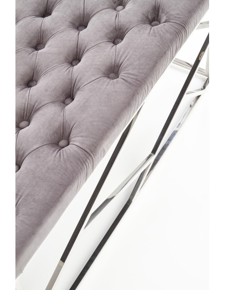 MILAGRO ławka, stelaż - srebrny, siedzisko - popielaty 