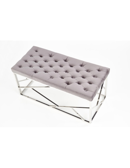 MILAGRO ławka, stelaż - srebrny, siedzisko - popielaty 