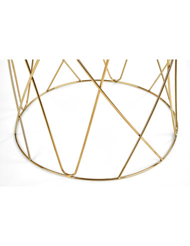SELENA Szklana Okrągła Ława Stelaż Złoty Połysk Fi55cm - Luksus i Styl