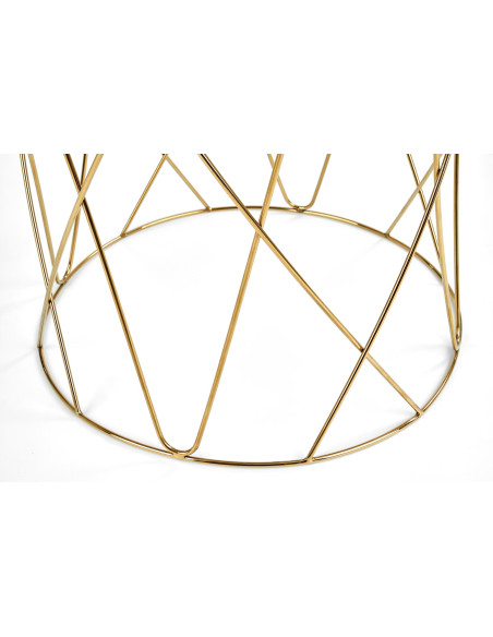 SELENA Szklana Okrągła Ława Stelaż Złoty Połysk Fi55cm - Luksus i Styl