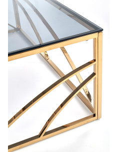 UNIVERSE Ława Glamour 120/60/45 cm Szkło Dymione / Unikalny Złoty Stelaż 2