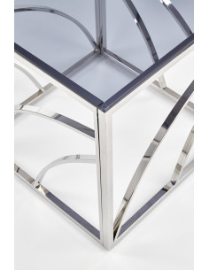 Ława szklana UNIVERSE KWADRAT stelaż srebrny / szkło dymione 2