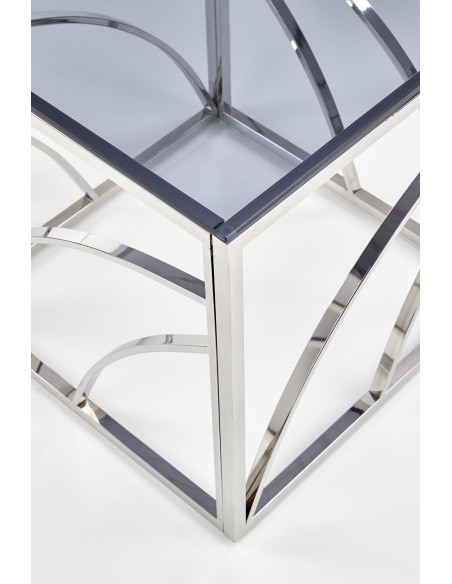 Ława szklana UNIVERSE KWADRAT stelaż srebrny / szkło dymione
