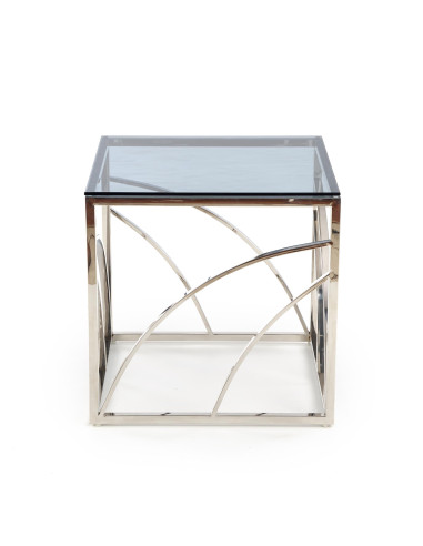 Ława szklana UNIVERSE KWADRAT stelaż srebrny / szkło dymione