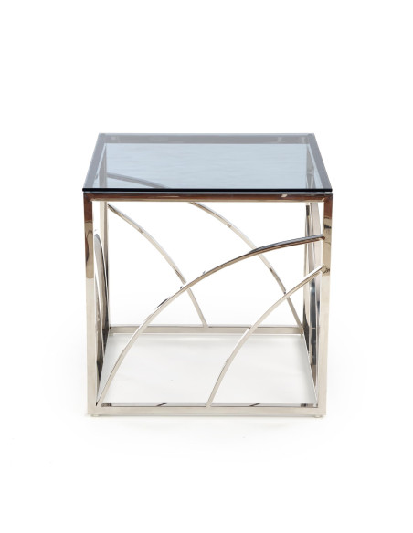 Ława szklana UNIVERSE KWADRAT stelaż srebrny / szkło dymione