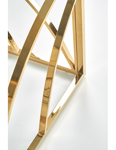 UNIVERSE KWADRAT Ława Glamour 55/55/55 cm Szkło Dymione / Złoty Stelaż