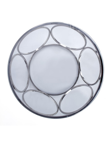 VENUS Okrągła Ława fi80/44 cm Szkło Dymione/Srebrny - Elegancki Design
