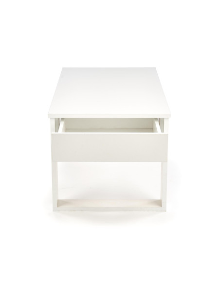 NEA Ława Prostokątna Biała 110/60/52 cm z 2 Szufladami - Czysta Elegancja