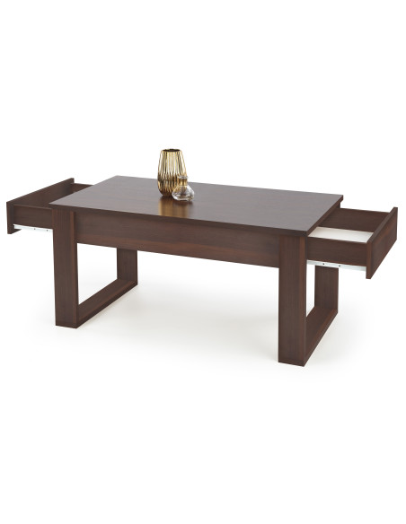 NEA Ława Prostokątna Orzech 110/60/52 cm z 2 Szufladami - Ujmujący Design