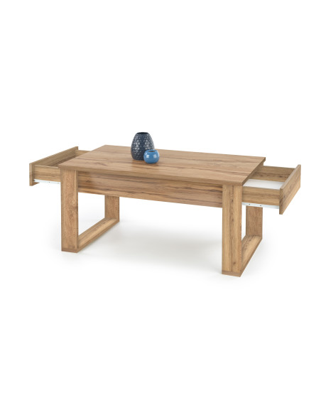 NEA Ława Prostokątna Dąb 110/60/52 cm z 2 Szufladami - Ujmujący Design