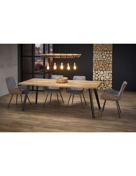 DICKSON Stół Rozkładany 150-210cm Dąb Naturalny/Czarny - Przestrzeń i Styl