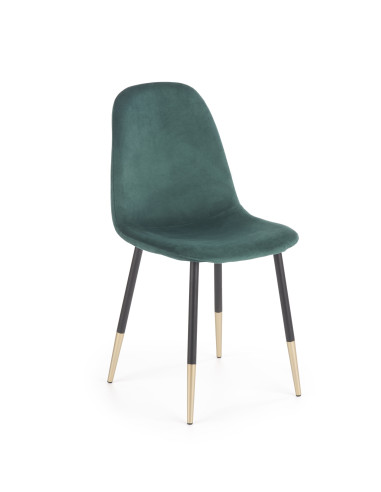 Krzesło CH/379 VELVET ciemna zieleń / czarny / złoty połysk