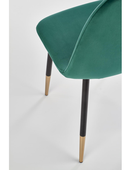 Krzesło CH/379 VELVET ciemna zieleń / czarny / złoty połysk