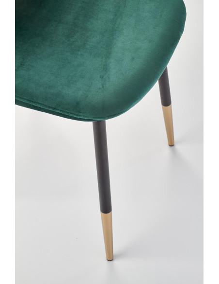 Krzesło CH/379 VELVET ciemna zieleń / czarny / złoty połysk